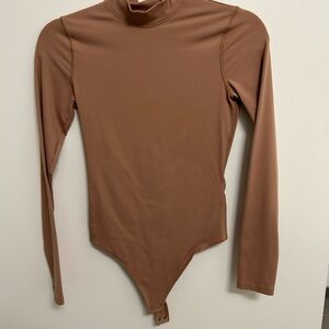 Abercrombie & Fitch Tan Long Sleeve Bodysuit
